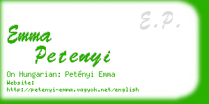 emma petenyi business card